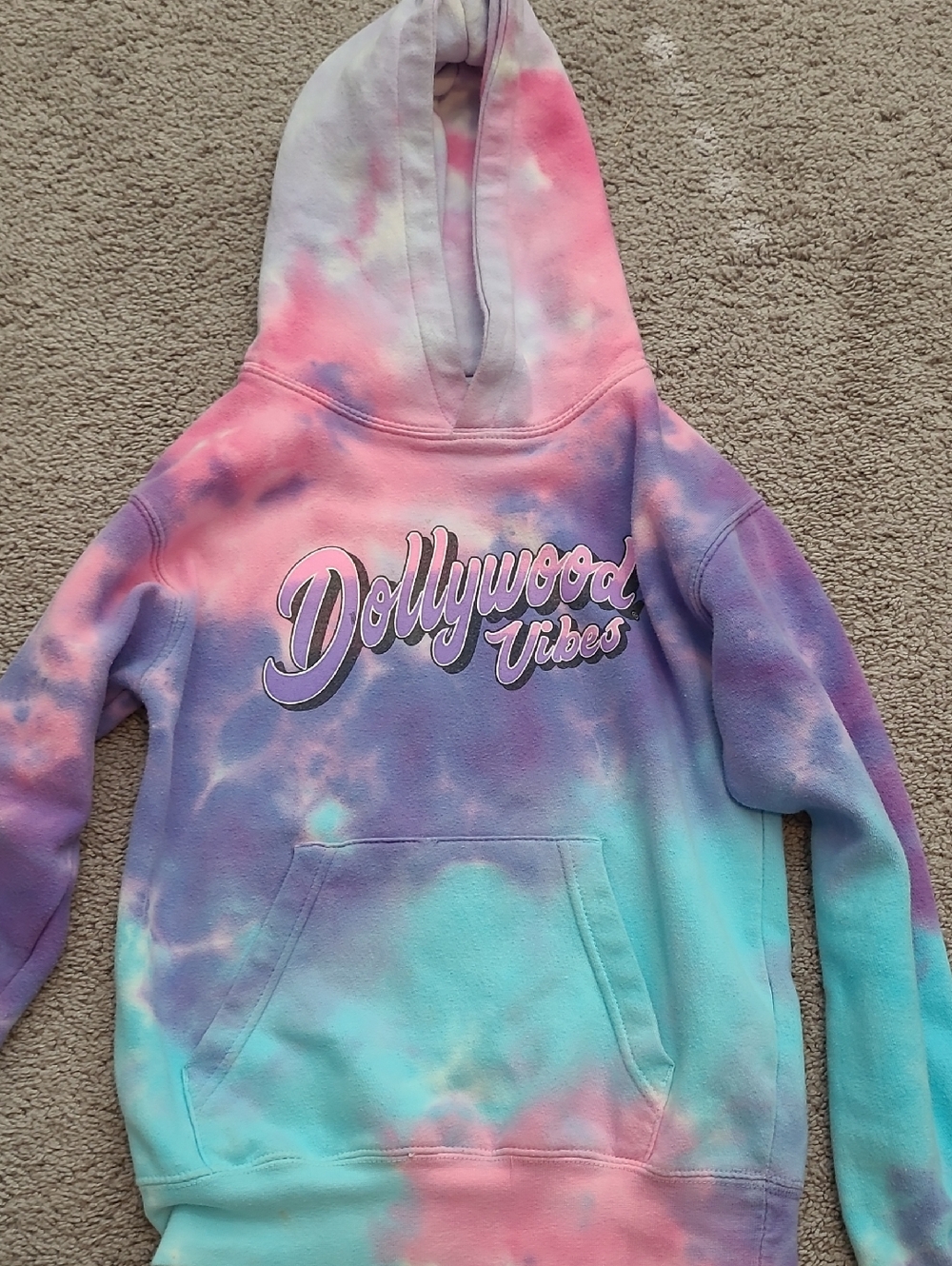 Kids Medium Dollywood Tie-Dye Hoodie